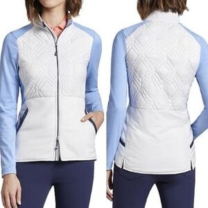 Peter Millar White and Blue Quilted Jacket